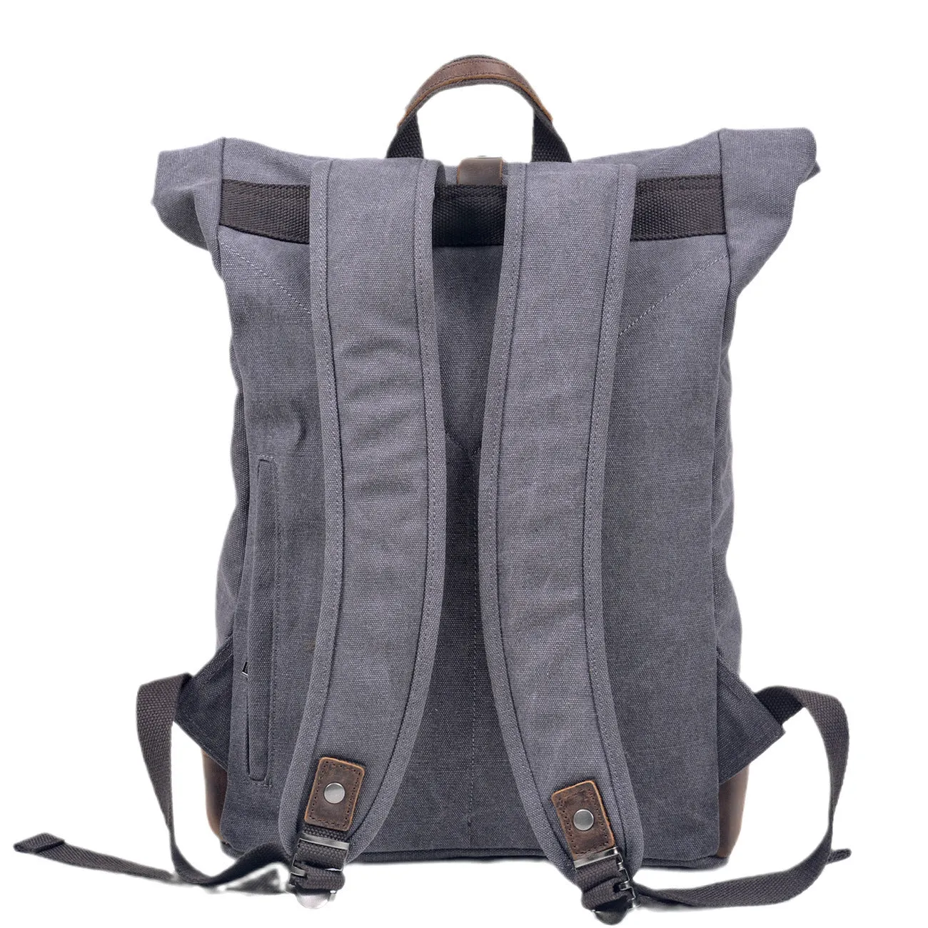 Taw Rolltop Backpack,Waxed Canvas Leather Backpack,Vintage Reclaimed Leather Backpack