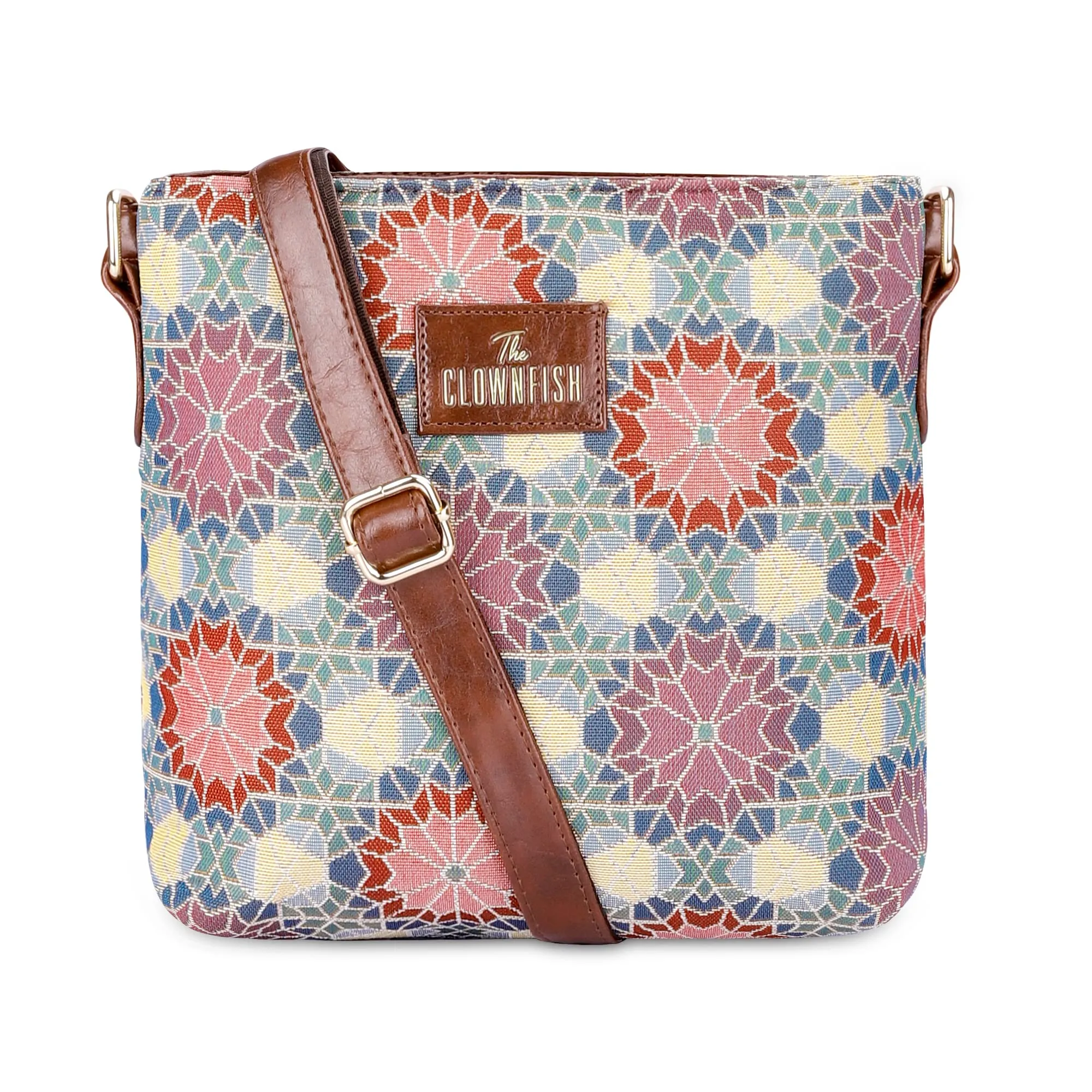 THE CLOWNFISH Linda Series Sling for Women Casual Ladies Single Shoulder Bag For Women Crossbody Bag for College Girls (Multicolour-Floral)