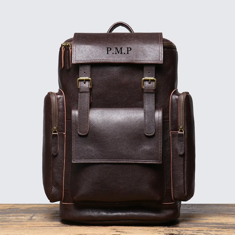 Vintage Leather Backpack, Rucksack, Personalized Men Leather Backpack, Hipster Backpack Gifts for Him Her