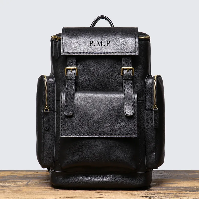 Vintage Leather Backpack, Rucksack, Personalized Men Leather Backpack, Hipster Backpack Gifts for Him Her