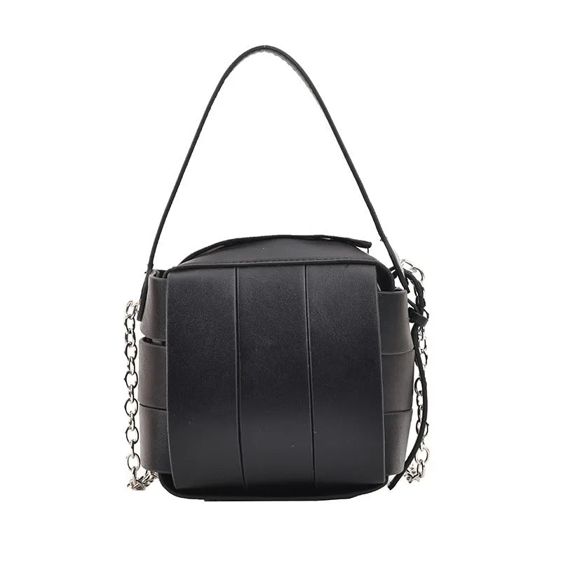 Vintage Spliced Leather  CrossBody Bag