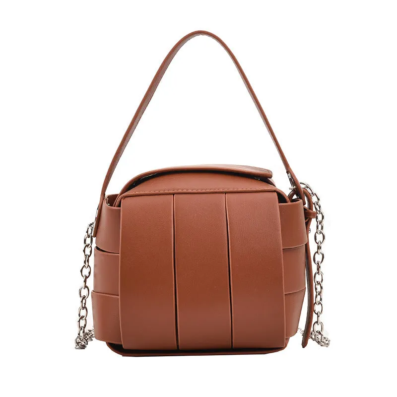 Vintage Spliced Leather  CrossBody Bag