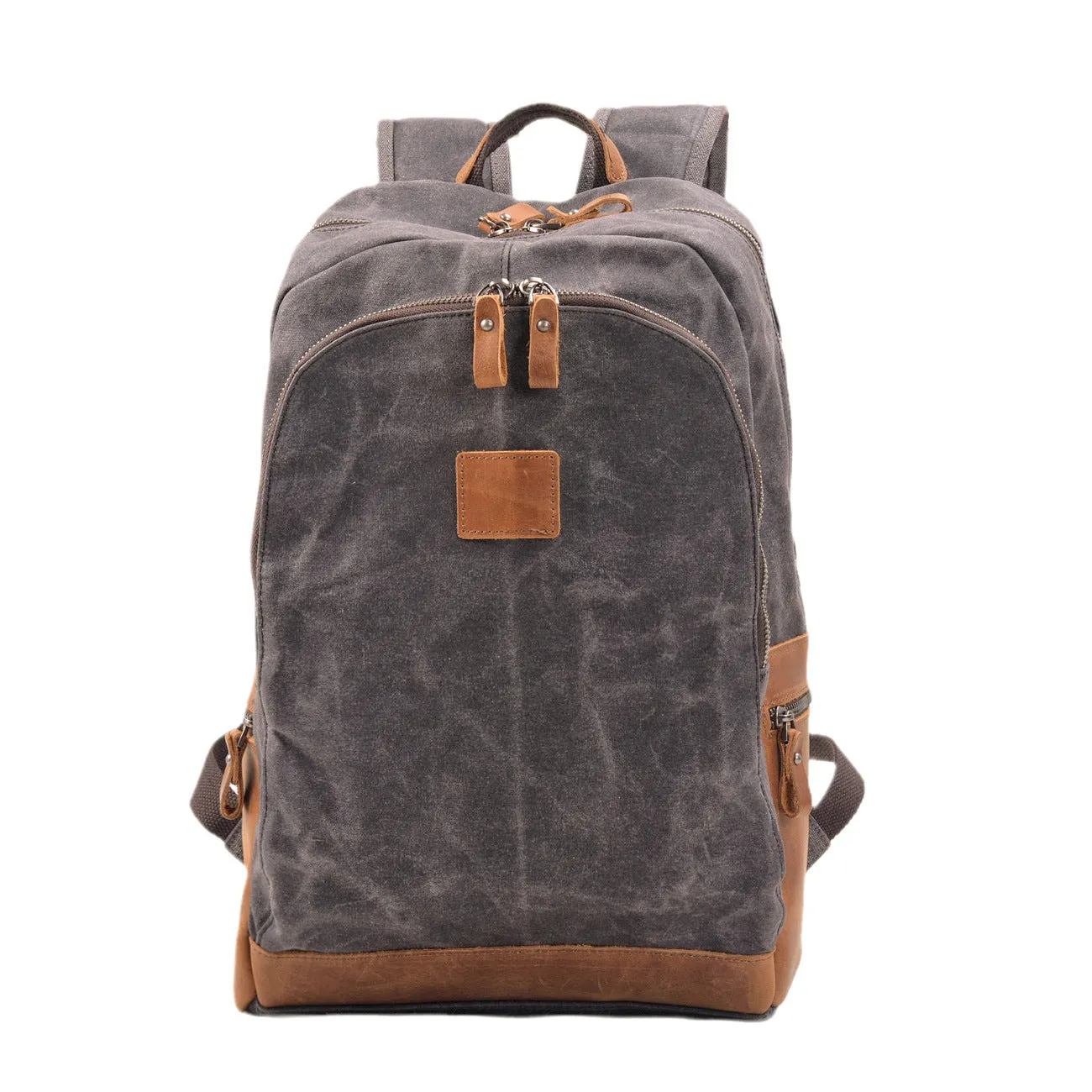 Waxed Canvas Backpack, Travel Backpack, Waterproof Backpack, Canvas Leather School Backpack