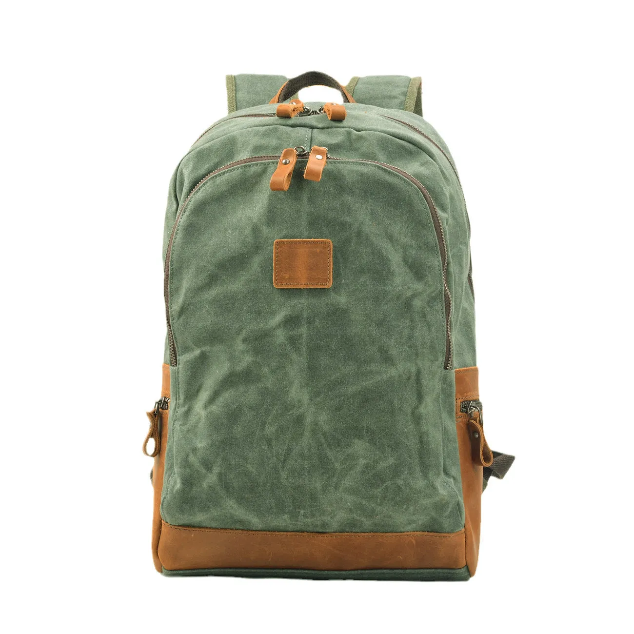 Waxed Canvas Backpack, Travel Backpack, Waterproof Backpack, Canvas Leather School Backpack