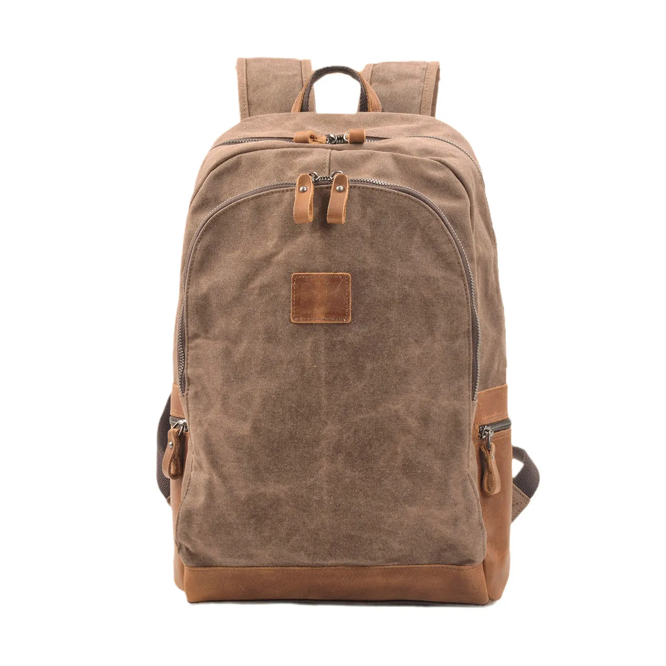 Waxed Canvas Backpack, Travel Backpack, Waterproof Backpack, Canvas Leather School Backpack