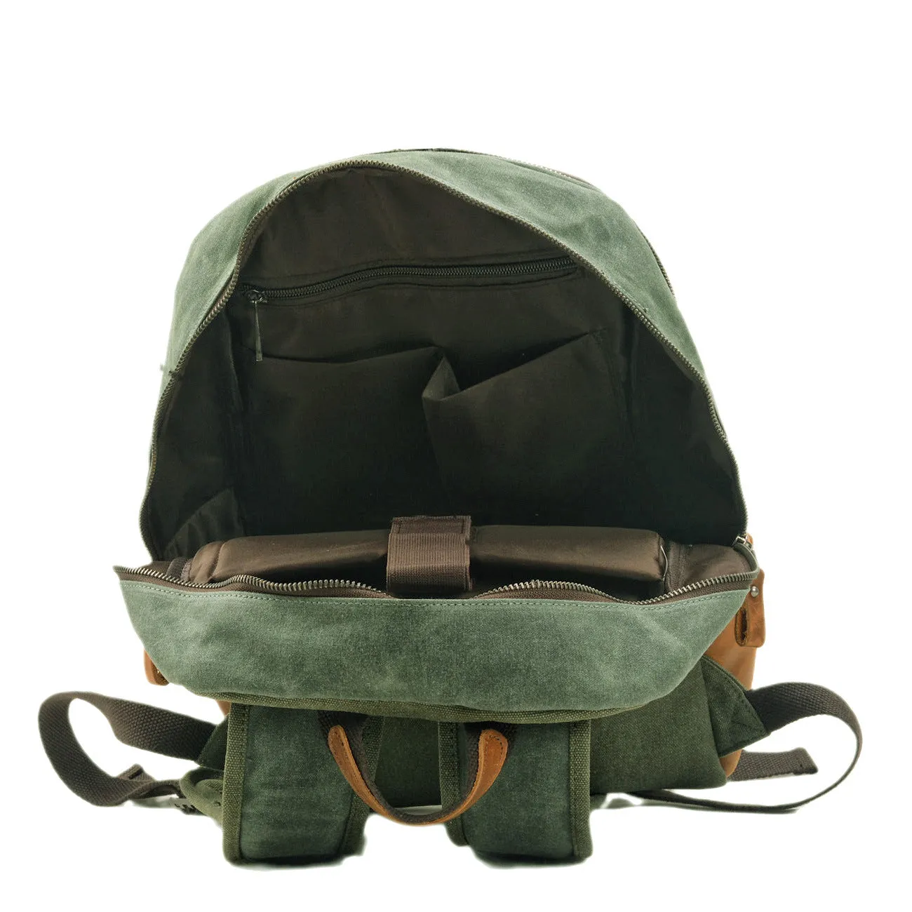 Waxed Canvas Backpack, Travel Backpack, Waterproof Backpack, Canvas Leather School Backpack