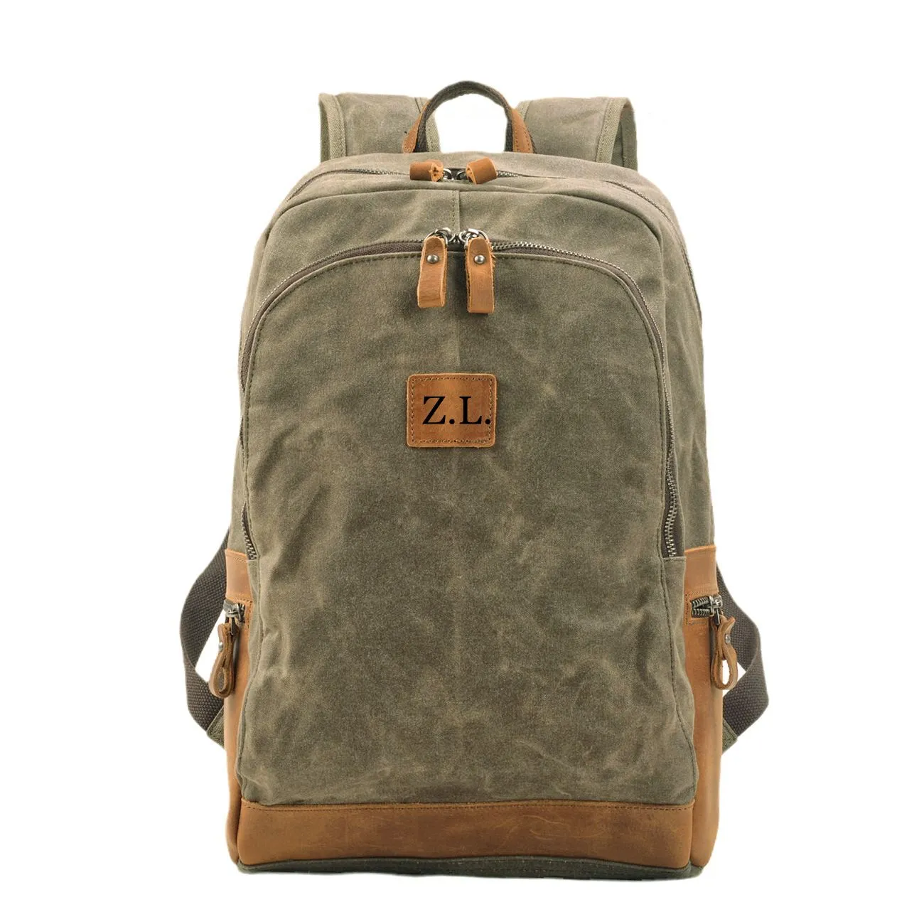 Waxed Canvas Backpack, Travel Backpack, Waterproof Backpack, Canvas Leather School Backpack