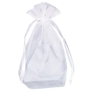 White Box Bottom Container Organza 12pk