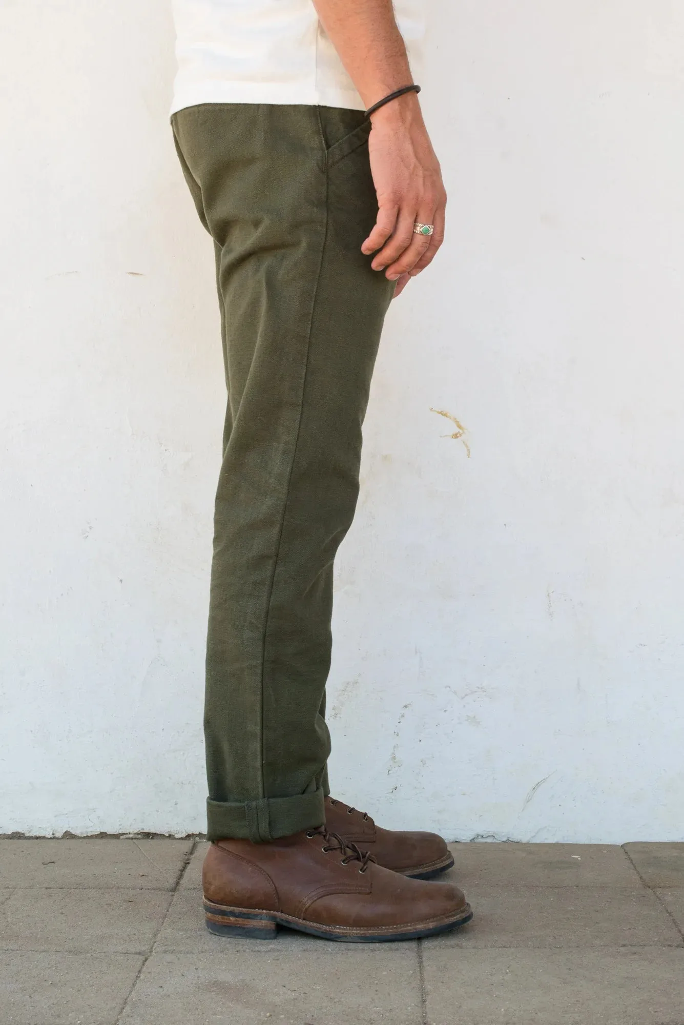 Workers Chino Slim Fit Slub - Army