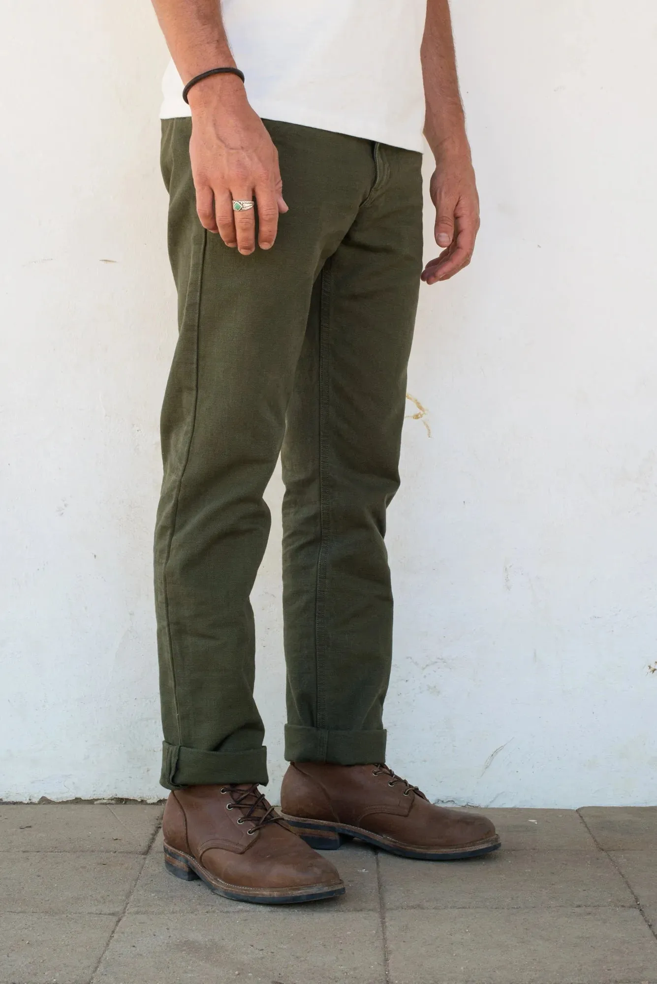 Workers Chino Slim Fit Slub - Army