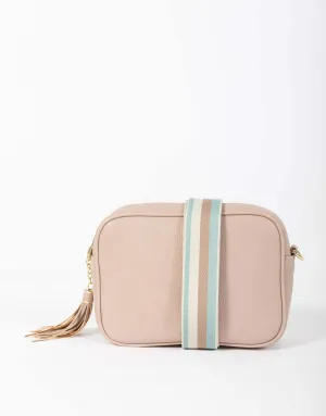 Zoe Crossbody Bag - Pink/Blue Tan Stripe