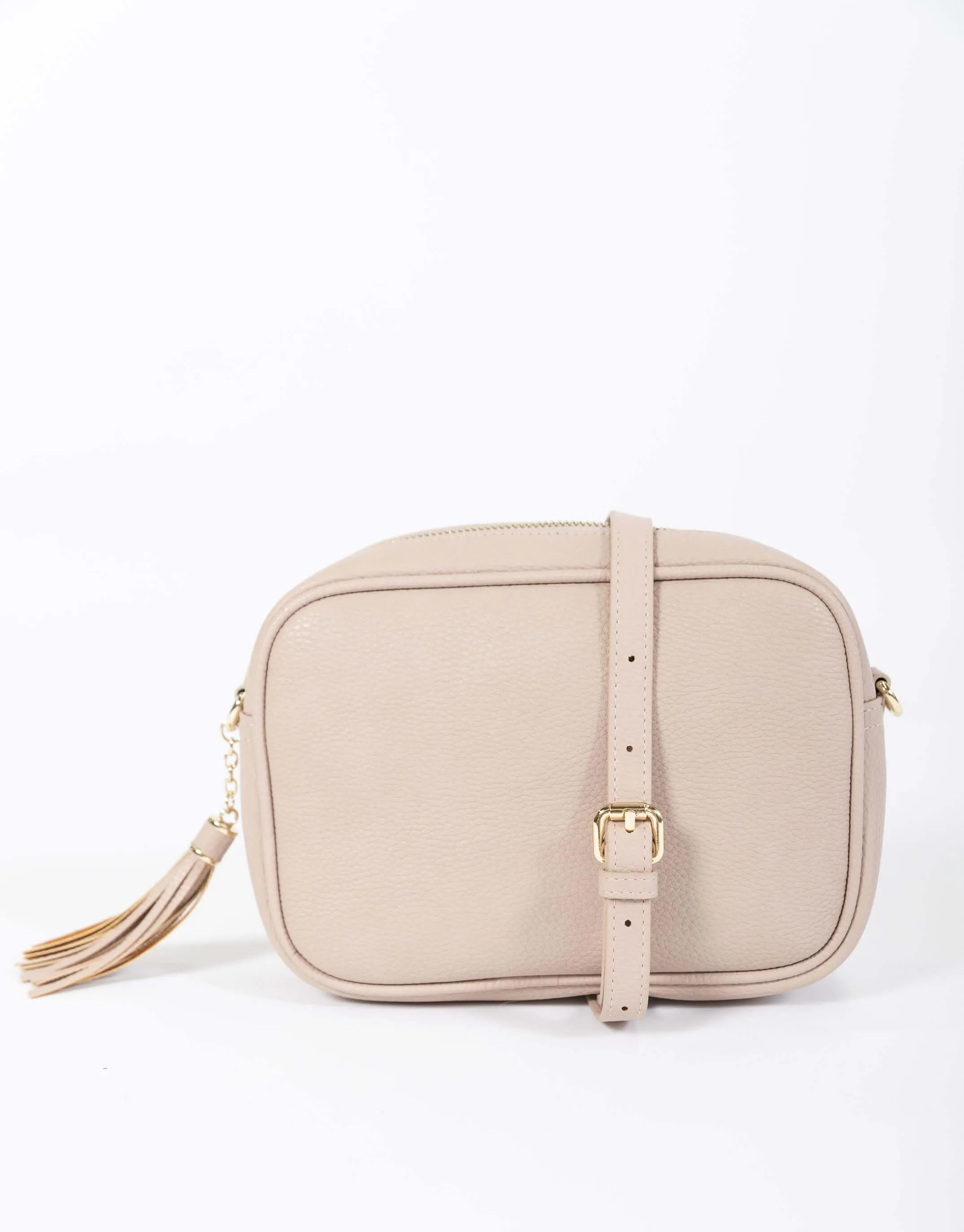 Zoe Crossbody Bag - Pink/Blue Tan Stripe